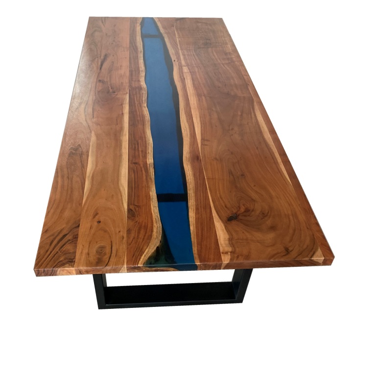 mesa de madera noble y resina epoxi - Compra venta en todocoleccion