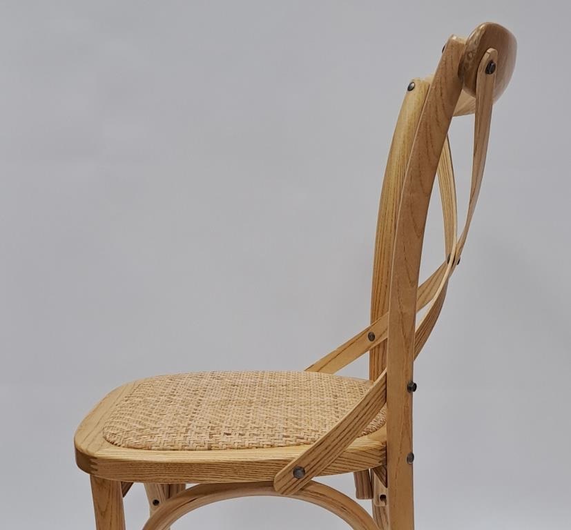 Silla Cross Back Ratan Madera